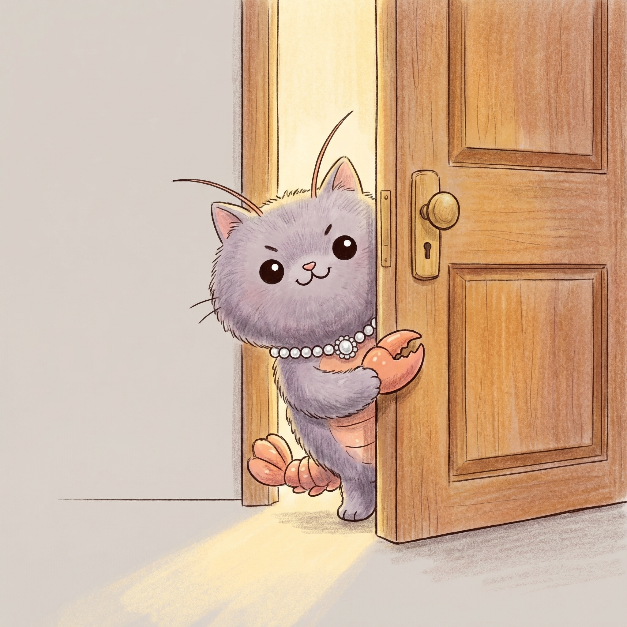 艾玛从门缝溜出来